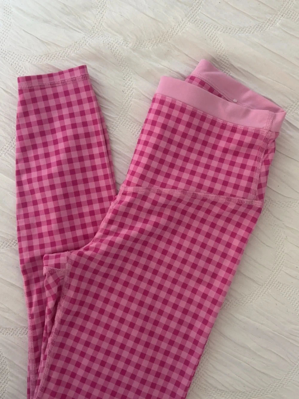 JoyLab Pink Gingham Kids Leggings